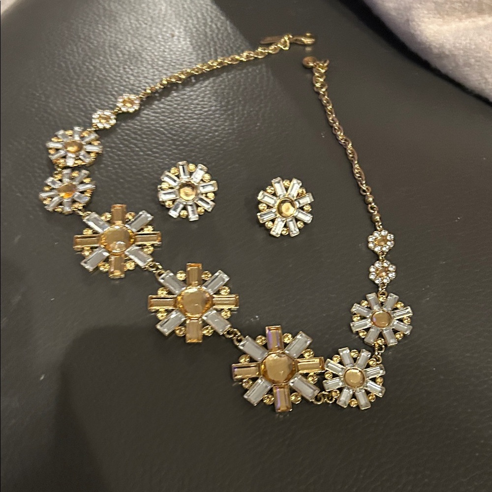 Kate Spade Gold and Silver Floral Necklace Set